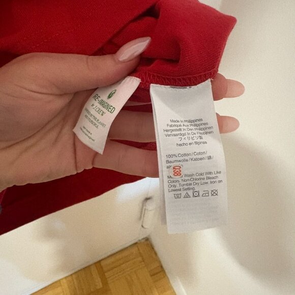 NWT J. Crew Heavy 100% Cotton T Shirt Medium Red w Stripes - Picture 4 of 4